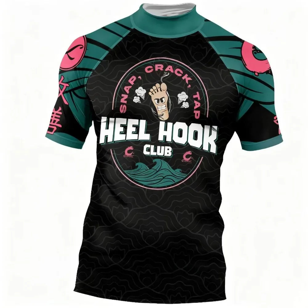 NEXAROK "Heel hook"  Combat Rashguard – Black/blue/pink