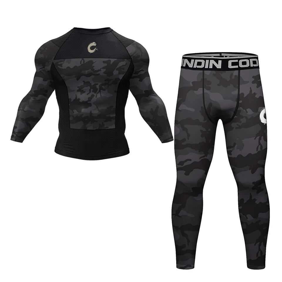 NEXAROK "WAR CORE" Long Sleeve Combat Rashguard – Black Camo