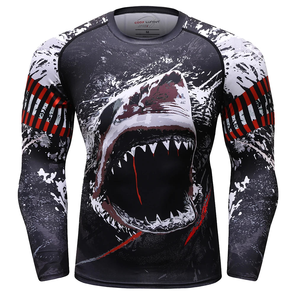 NEXAROK "PRIMAL" Long Sleeve Combat Rashguard – Multicolor