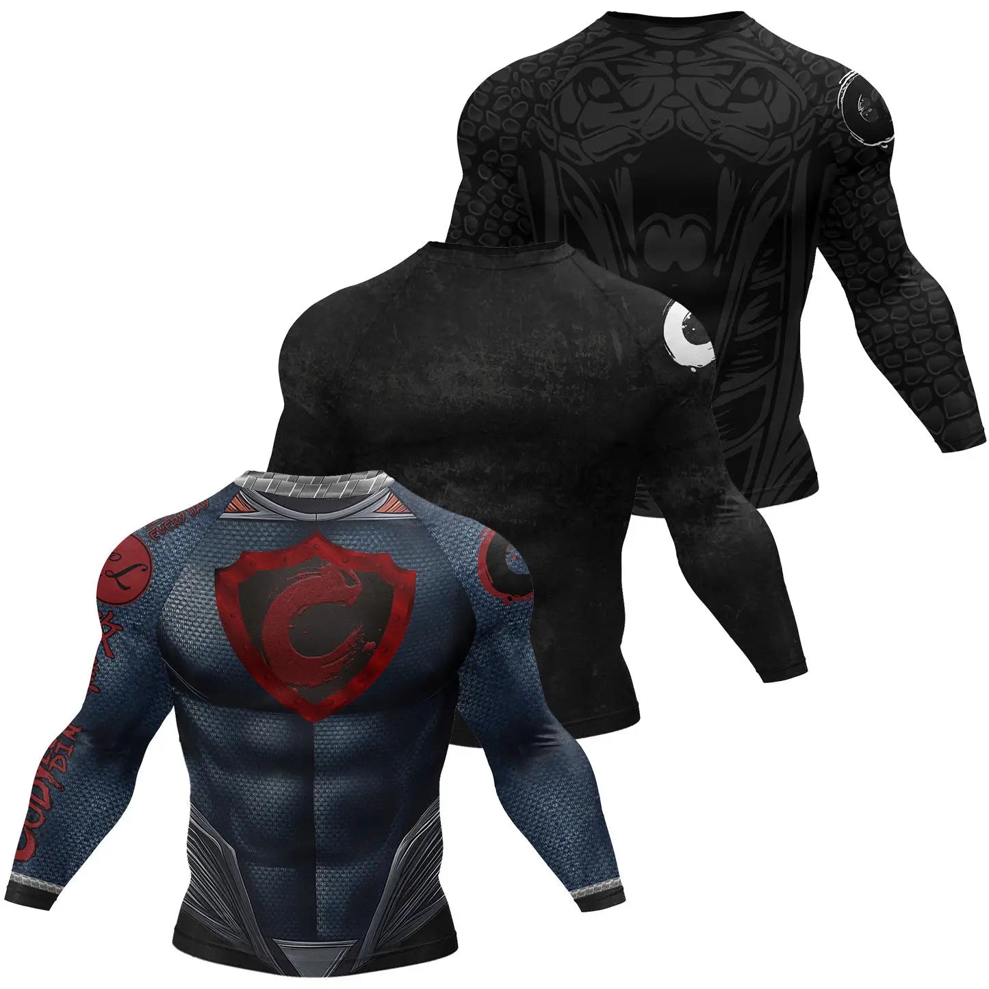 NEXAROK "SHADOW" Long Sleeve Combat Rashguard – White/Black