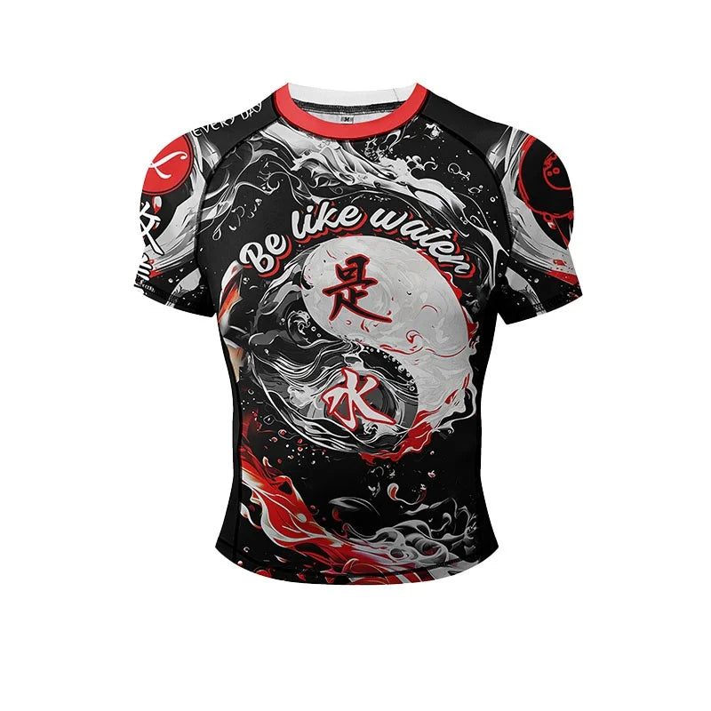 NEXAROK "NO TAPS." Long Sleeve Combat Rashguard – Black/Gold