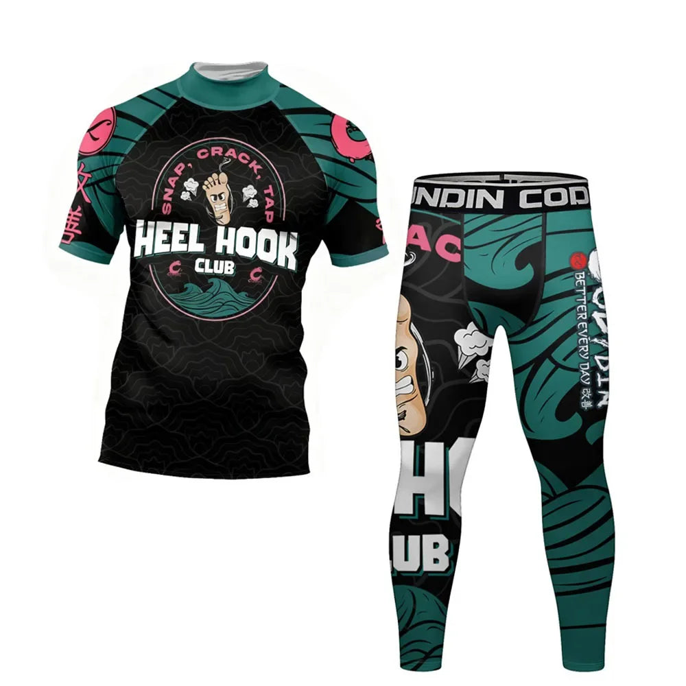 NEXAROK "Heel hook"  Combat Rashguard – Black/blue/pink