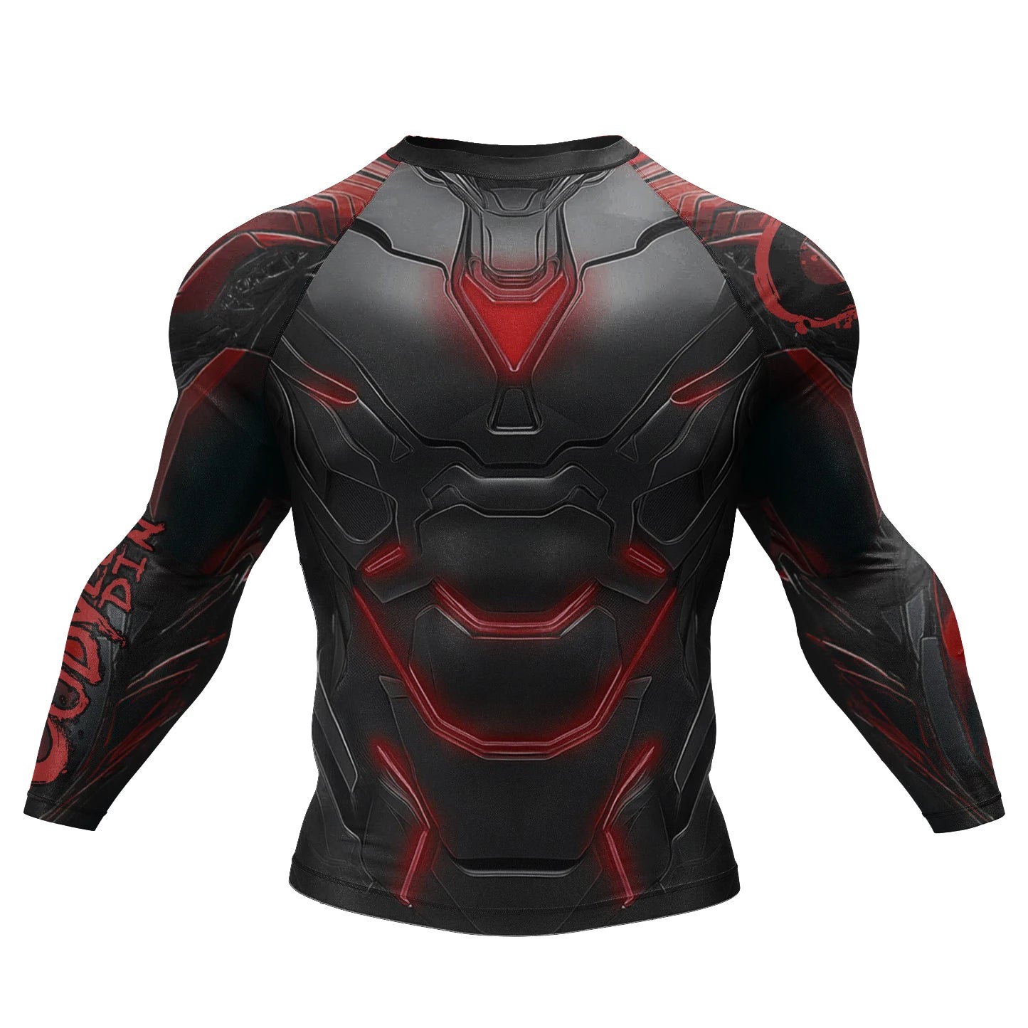 NEXAROK "SHADOW" Long Sleeve Combat Rashguard – White/Black