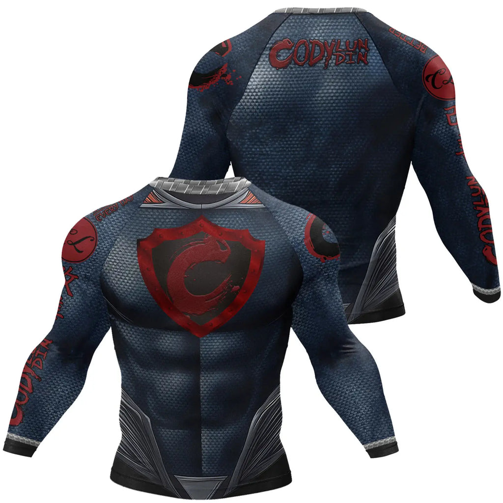 NEXAROK "SHADOW" Long Sleeve Combat Rashguard – White/Black