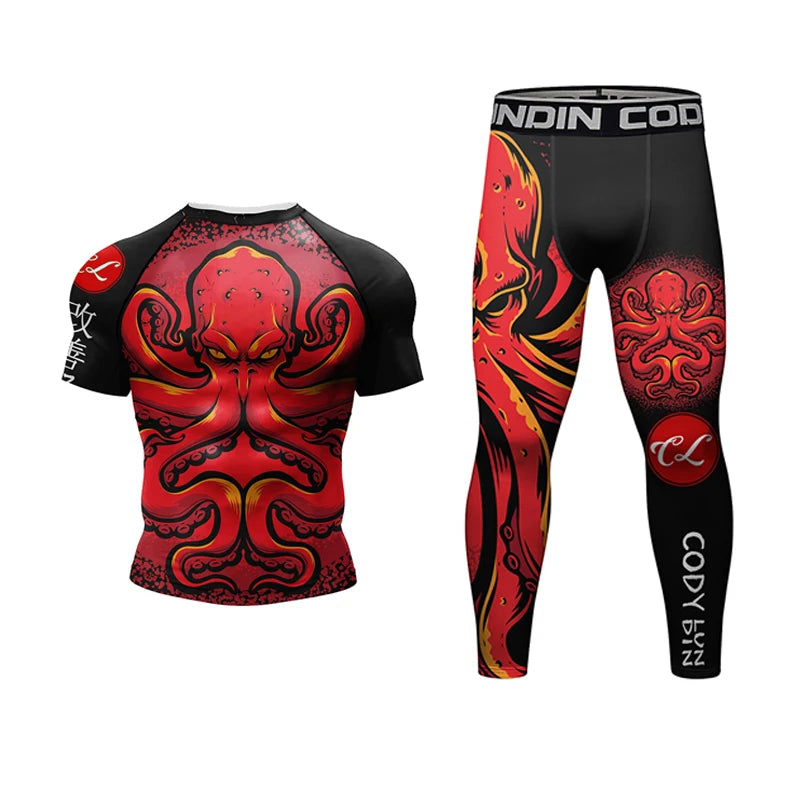 NEXAROK "BLOODLINE" Long Sleeve Combat Rashguard – Black/Red