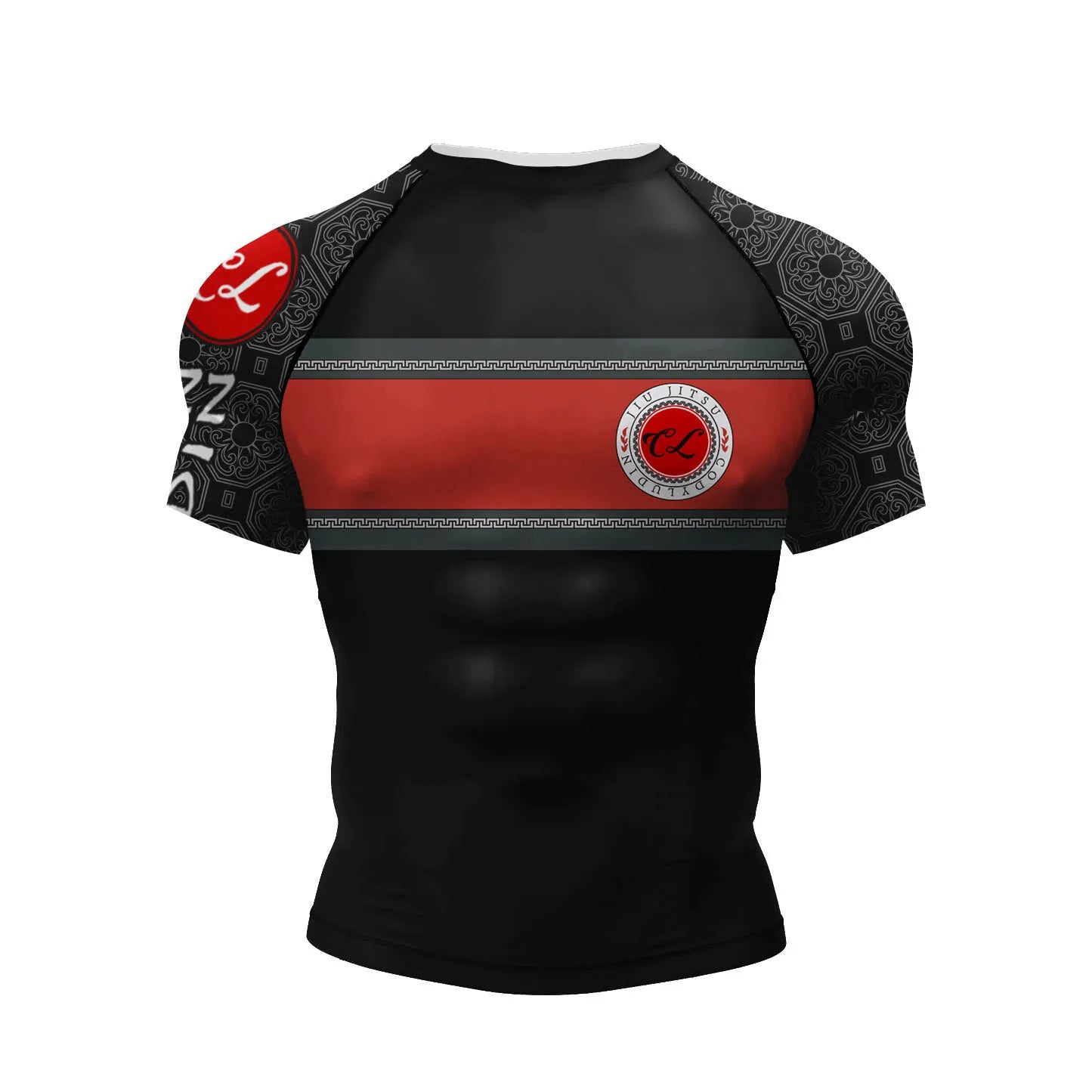 NEXAROK "VOID" Short Sleeve Combat Rashguard – Black/Red