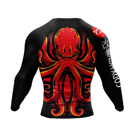 NEXAROK "BLOODLINE" Long Sleeve Combat Rashguard – Black/Red