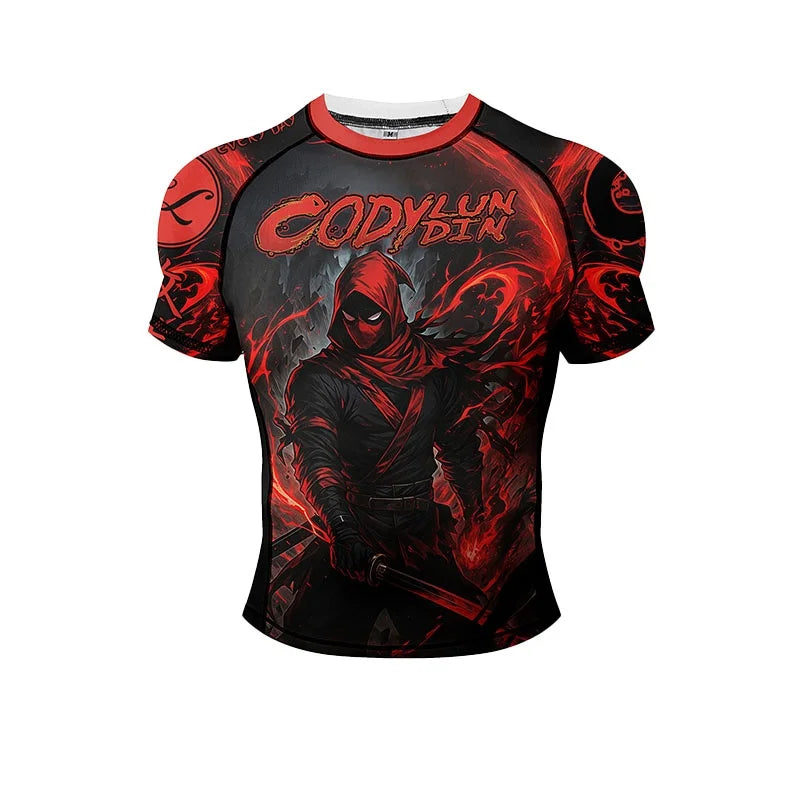 NEXAROK "NO TAPS." Long Sleeve Combat Rashguard – Black/Gold