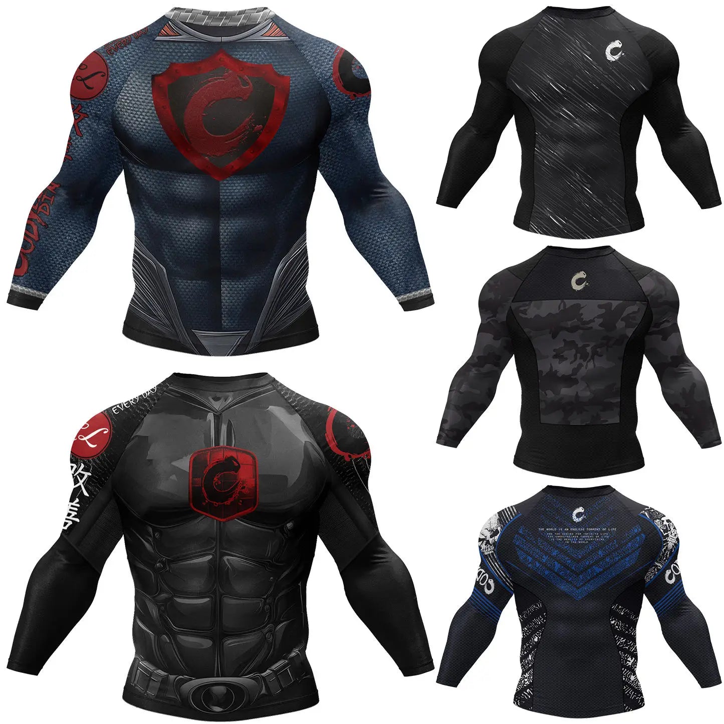 NEXAROK "SHADOW" Long Sleeve Combat Rashguard – White/Black