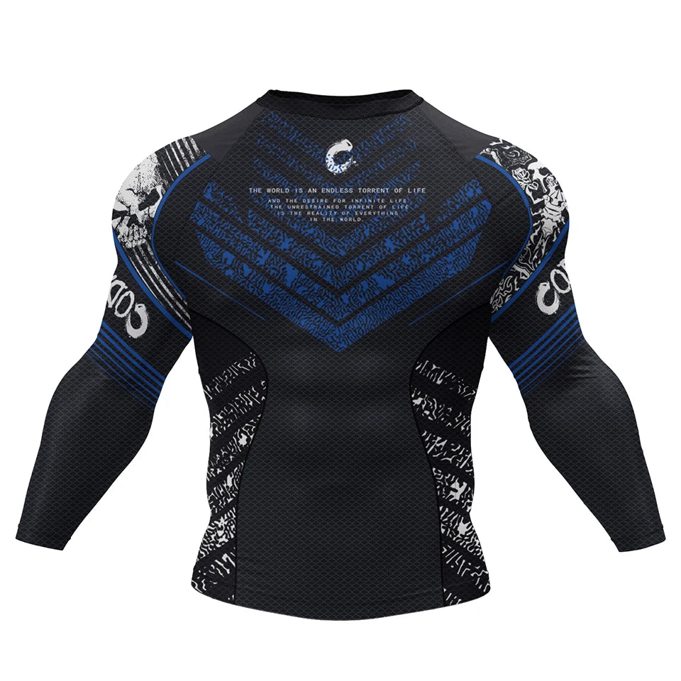 NEXAROK "SHADOW" Long Sleeve Combat Rashguard – White/Black