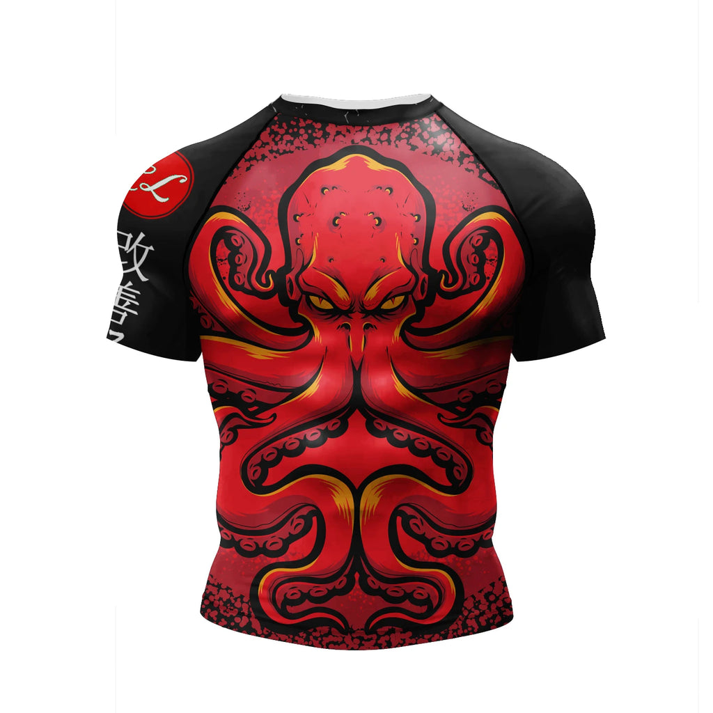 NEXAROK "VOID" Short Sleeve Combat Rashguard – Black/Red