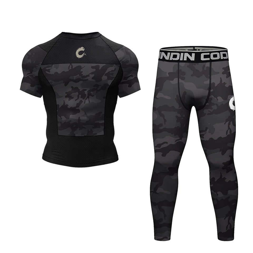 NEXAROK "WAR CORE" Long Sleeve Combat Rashguard – Black Camo
