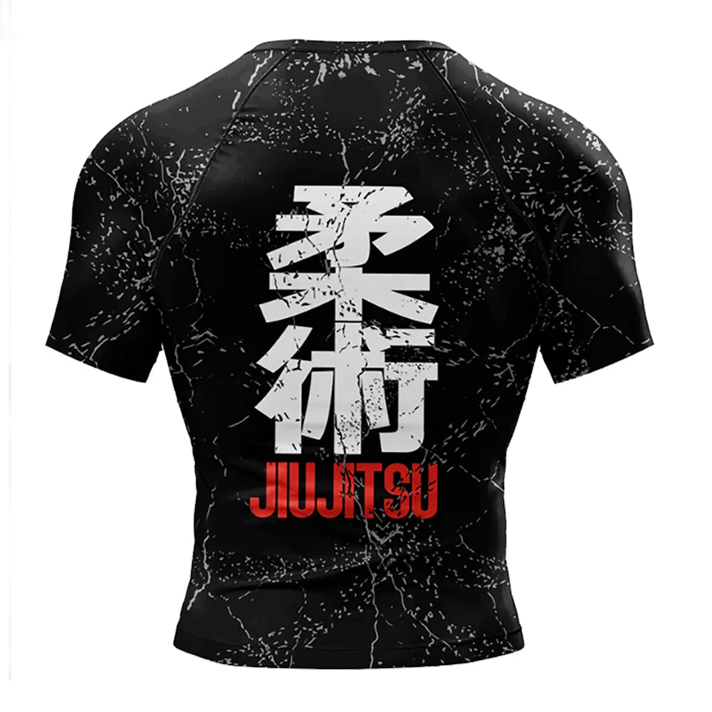 NEXAROK "VOID" Short Sleeve Combat Rashguard – Black/Red