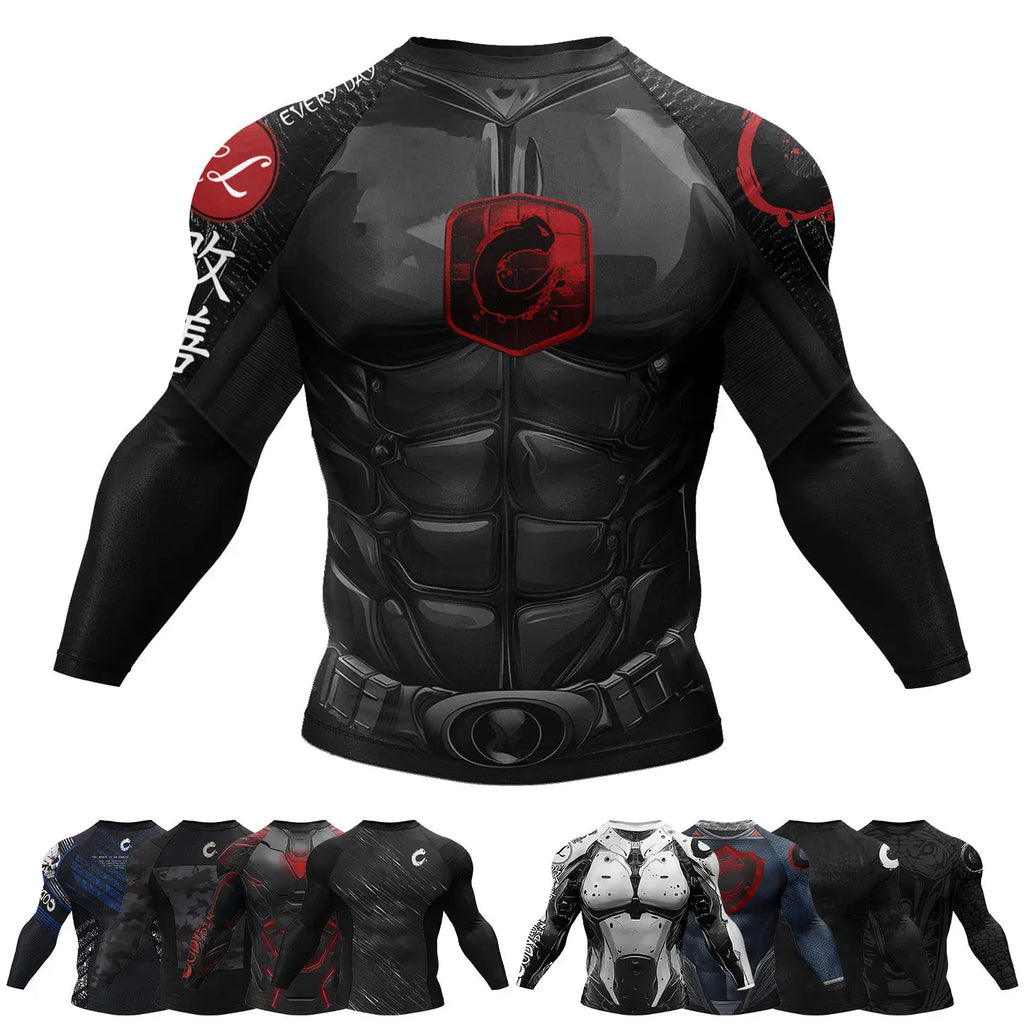 NEXAROK "SHADOW" Long Sleeve Combat Rashguard – White/Black