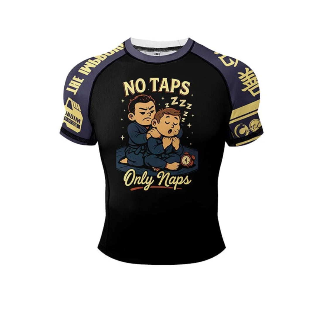 NEXAROK "NO TAPS." Long Sleeve Combat Rashguard – Black/Gold