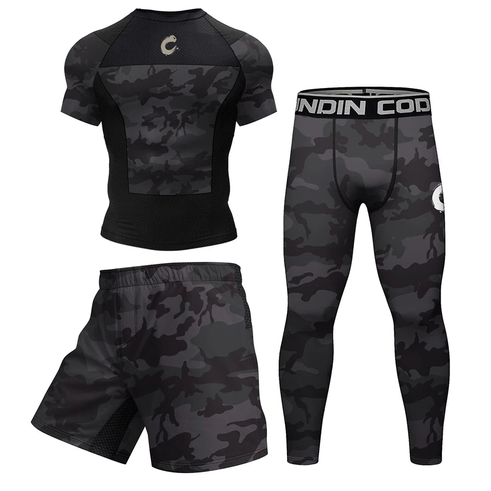 NEXAROK "WAR CORE" Long Sleeve Combat Rashguard – Black Camo