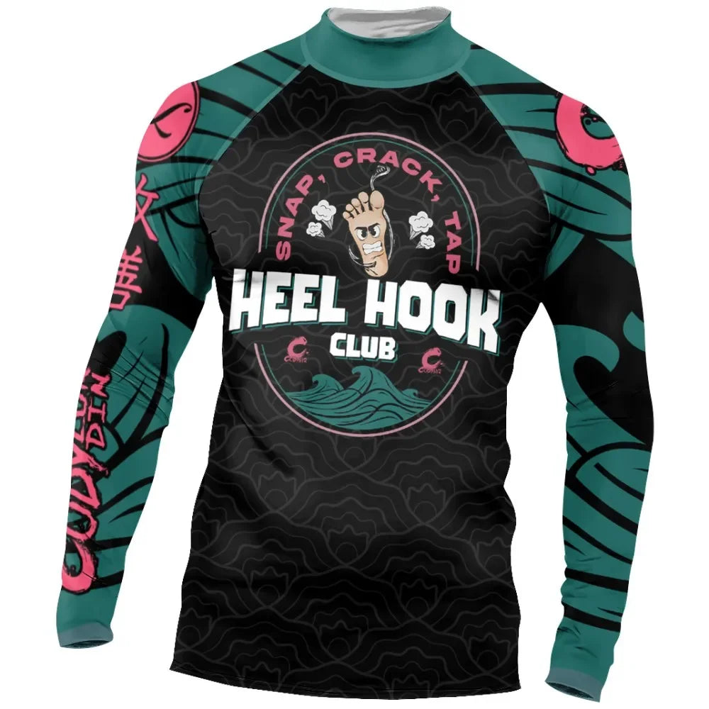 NEXAROK "Heel hook"  Combat Rashguard – Black/blue/pink