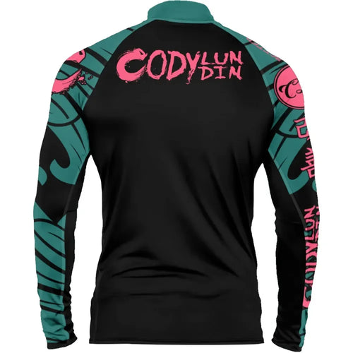 NEXAROK "Heel hook"  Combat Rashguard – Black/blue/pink