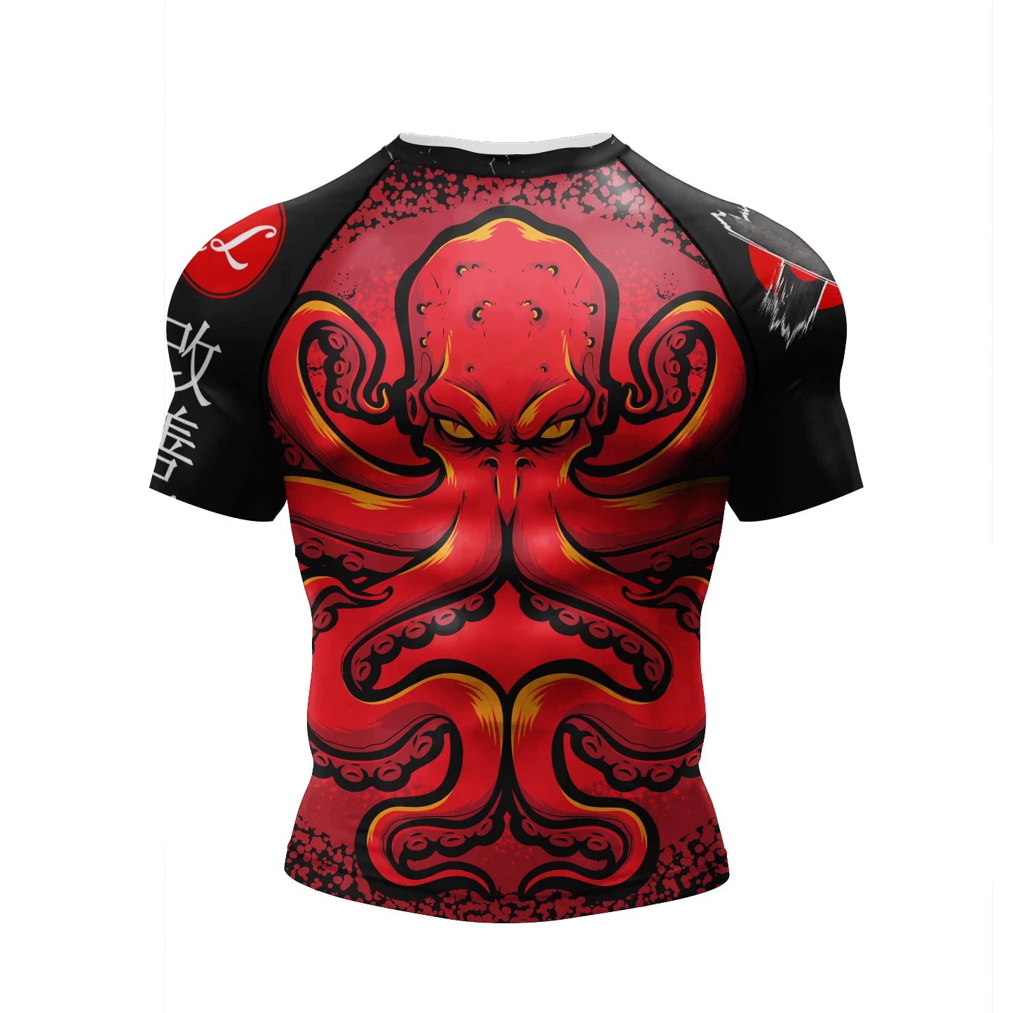 NEXAROK "VOID" Short Sleeve Combat Rashguard – Black/Red