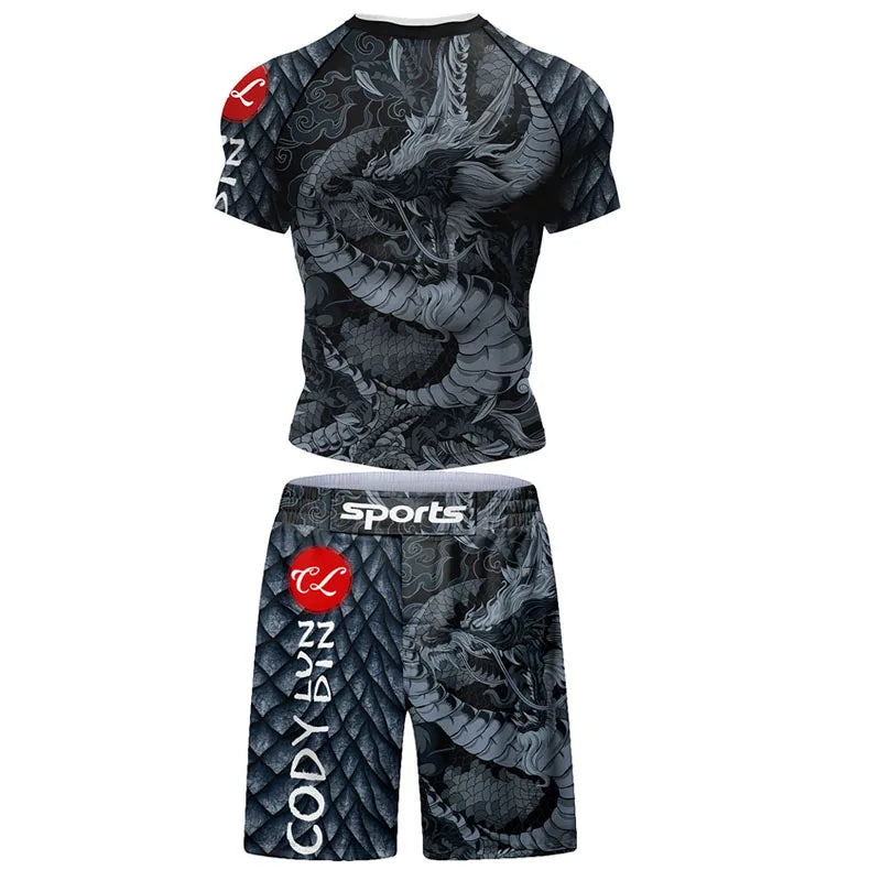 NEXAROK "BERSERK" Long Sleeve Combat Rashguard – Black/Charcoal