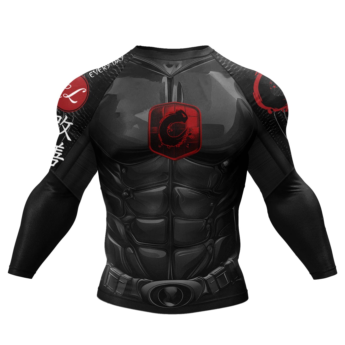 NEXAROK "SHADOW" Long Sleeve Combat Rashguard – White/Black